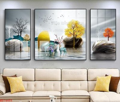 File gốc File bộ tranh treo hiện đại HD74455 (trang trí) phòng làm việc