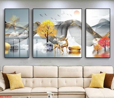 File in trần File bộ tranh treo hiện đại HD74459 (bản gốc) bầu trời