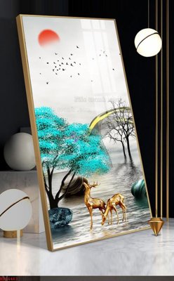 Ảnh gốc File bộ tranh treo hiện đại HD74463 (nét căng) in mica
