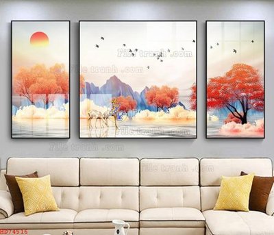 Download file gốc File bộ tranh treo hiện đại HD74516 (in mica) trong suốt