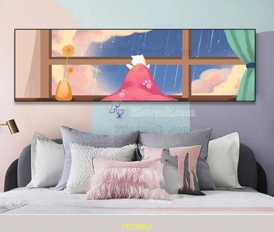 File gốc File tranh hiện đại treo tường HD79062 (in lụa) tranh mã đáo