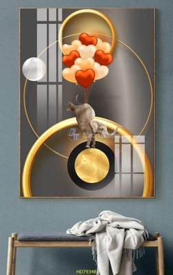 File tranh File tranh hiện đại treo tường HD79348 (gốc) in trên kính