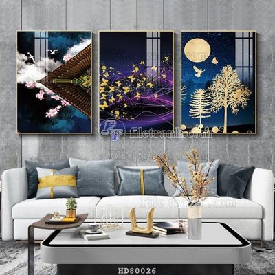 File gốc File tranh hiện đại pha lê gương HD80026 (in mica) trang trí