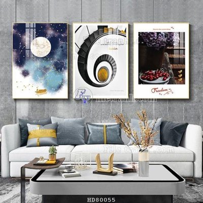 File gốc File tranh hiện đại pha lê gương HD80055 (in lụa) tranh mã đáo