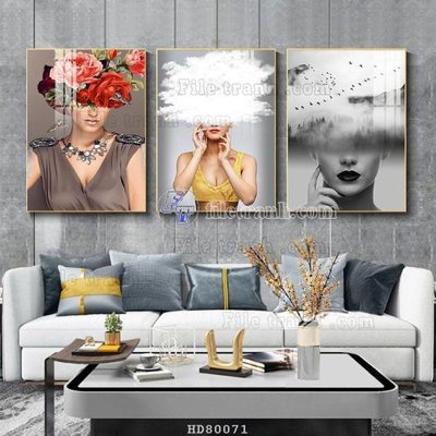 Hình ảnh file gốc File tranh hiện đại pha lê gương HD80071 cho in UV