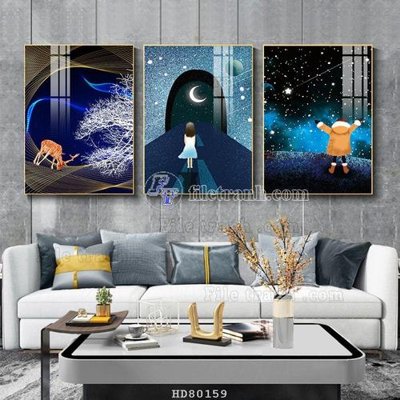 File tranh gốc File tranh hiện đại pha lê gương HD80159 chủ đề hiện đại