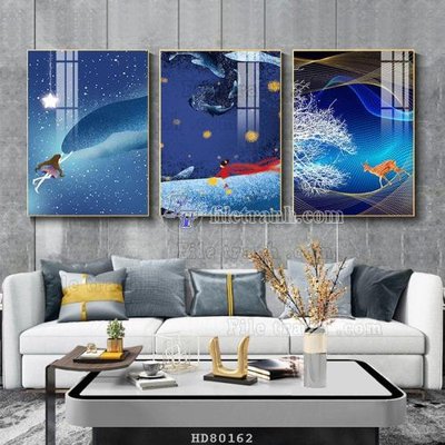 File in trần File tranh hiện đại pha lê gương HD80162 (bản gốc 3D) sống động