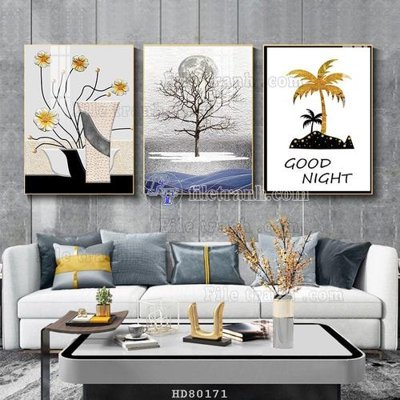 Hình ảnh file gốc File tranh hiện đại pha lê gương HD80171 cho in UV