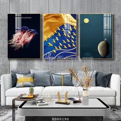 Hình ảnh file gốc File tranh hiện đại pha lê gương HD80190 cho in UV