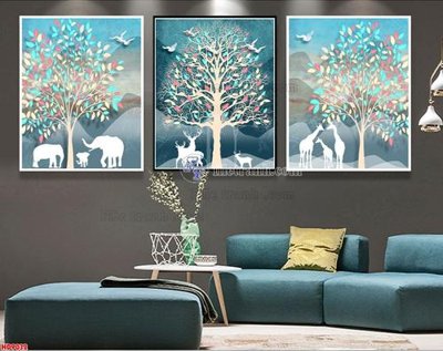 File ảnh File tranh bộ hiện đại HD9032 (gốc) cho trang trí nội thất