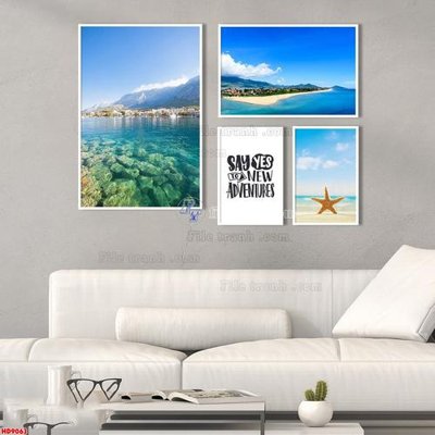 File gốc File tranh bộ hiện đại HD9063 (in mica) trang trí