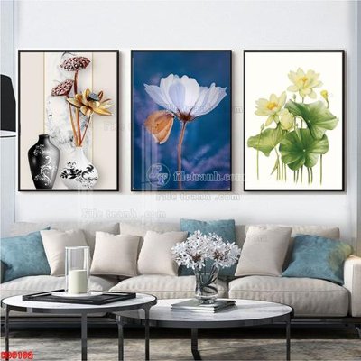 Download file gốc File tranh bộ hiện đại HD9192 (in lụa) hoa lá