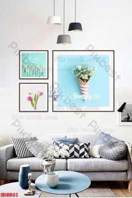 File tranh File tranh bộ hiện đại HD9341 (gốc) in vải canvas