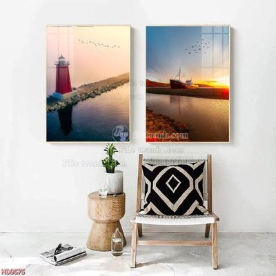 Download file File tranh bộ hiện đại HD9575 (gốc) in mica đèn LED