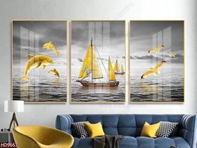 File ảnh File tranh bộ hiện đại HD9663 (gốc) in PP, decal