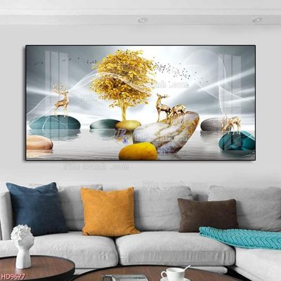 File tranh File tranh bộ hiện đại HD9677 (bản gốc) in lụa dán tường