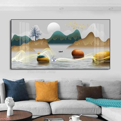 File gốc File tranh bộ hiện đại HD9681 (in lụa) tranh mã đáo
