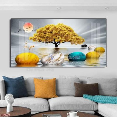 Ảnh gốc file in lụa File tranh bộ hiện đại HD9721 chi tiết