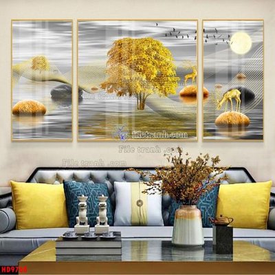 File in lụa File tranh bộ hiện đại HD9768 (tân cổ điển) File tranh bộ hiện đại HD9768