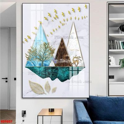 Download file gốc File tranh bộ hiện đại HD9807 (in lụa) nghệ thuật