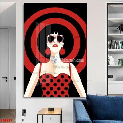 File tranh File tranh bộ hiện đại HD9817 (gốc) in trên kính