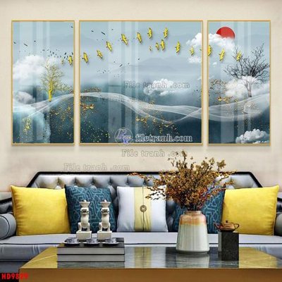 File gốc File tranh bộ hiện đại HD9829 (in 3D) cho trang trí