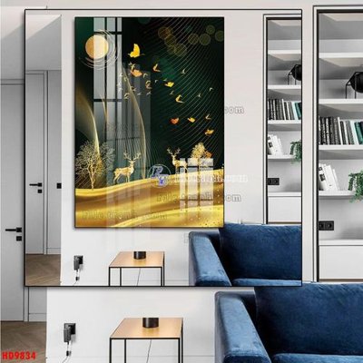 File tranh File tranh bộ hiện đại HD9834 (gốc) in trên kính