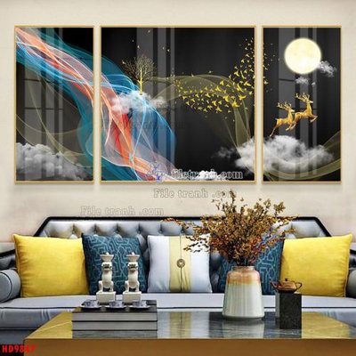 File gốc in tráng gương File tranh bộ hiện đại HD9847 chi tiết