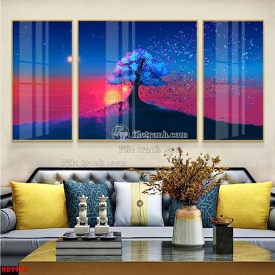 File gốc File tranh bộ hiện đại HD9974 (in lụa) chi tiết cao