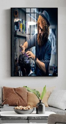 File gốc File tranh quán cắt tóc HR233 (bản quyền) cho in ấn