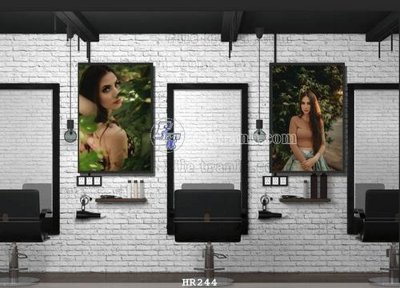 File gốc File tranh quán cắt tóc HR244 (in tráng gương) ốp tường