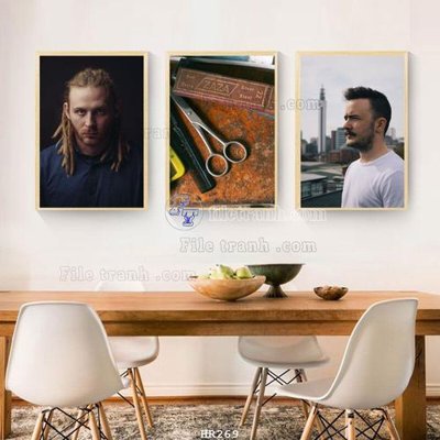 File tranh trang trí File tranh quán cắt tóc HR269 (file gốc)