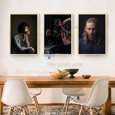 File in lụa File tranh quán cắt tóc HR298 (hoa văn) File tranh quán cắt tóc HR298