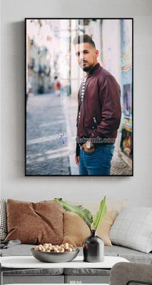 File gốc File tranh quán cắt tóc HR90 (in lụa) hoa văn cổ điển