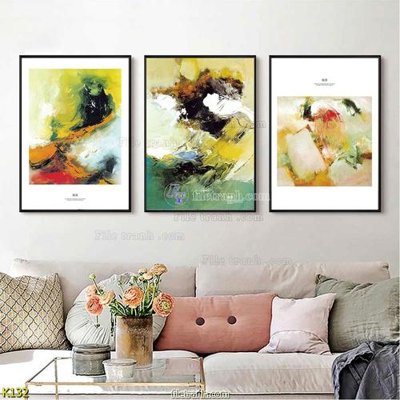 File in trần File tranh treo hiện đại K132 (bản gốc 3D) sống động