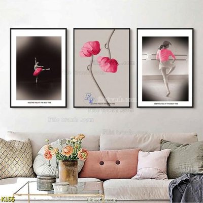 File tranh File tranh treo hiện đại K155 (bản gốc) in lụa dán tường