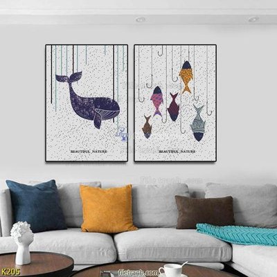 File ảnh File tranh treo hiện đại K205 (gốc) in PP, decal