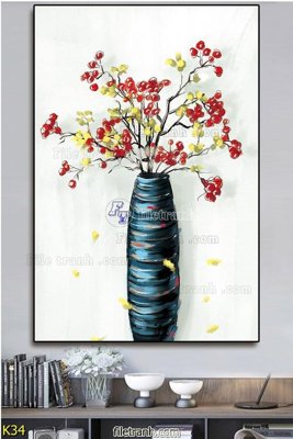 File in trần File tranh treo hiện đại K34 (bản gốc) hoa văn