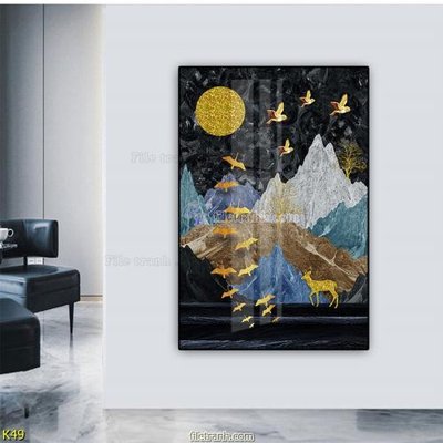 Ảnh gốc file in lụa File tranh treo hiện đại K49 chi tiết
