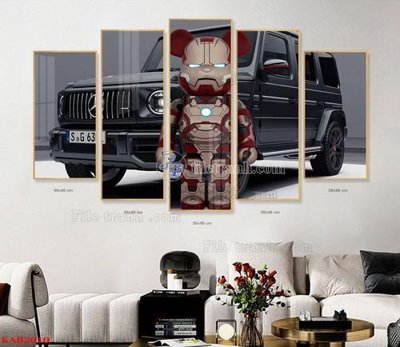 Tệp tin gốc File tranhbộ 5 tấm kawas gấu bearbrick KAB2010 (dùng cho in) File tranhbộ 5 tấm kawas gấu bearbrick KAB2010