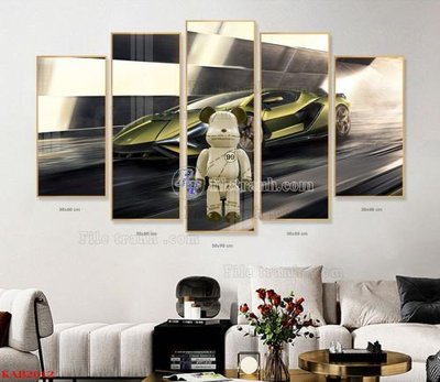 Tải file File tranhbộ 5 tấm kawas gấu bearbrick KAB2012 (PSD) cho in ấn quảng cáo