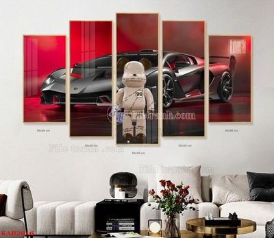 Tải file File tranhbộ 5 tấm kawas gấu bearbrick KAB2016 (gốc) làm tranh trang trí