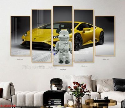 File gốc File tranhbộ 5 tấm kawas gấu bearbrick KAB2018 (PNG) nền trong suốt