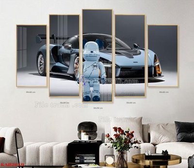 File gốc File tranhbộ 5 tấm kawas gấu bearbrick KAB2019 (ảnh rõ nét) để in