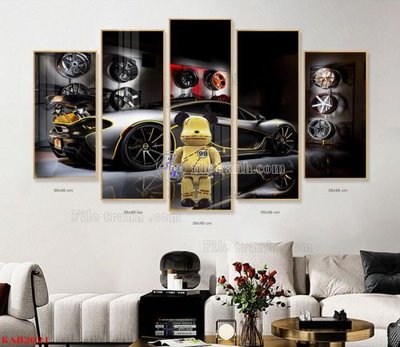 File gốc File tranhbộ 5 tấm kawas gấu bearbrick KAB2021 (dành cho quảng cáo)