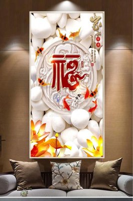 File in trần File tranh hiện đại pha lê gương KF100023 (bản gốc) bầu trời