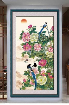 File in trần File tranh hiện đại pha lê gương KF100033 (bản gốc) hoa văn