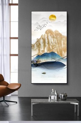 File gốc File tranh hiện đại pha lê gương KF100075 (in lụa) tranh thuận buồm