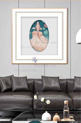 Download file gốc File tranh hiện đại pha lê gương KF100190 (in lụa) hoa lá