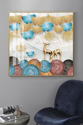 File gốc in ấn File tranh hiện đại pha lê gương KF100318 độ phân giải cao